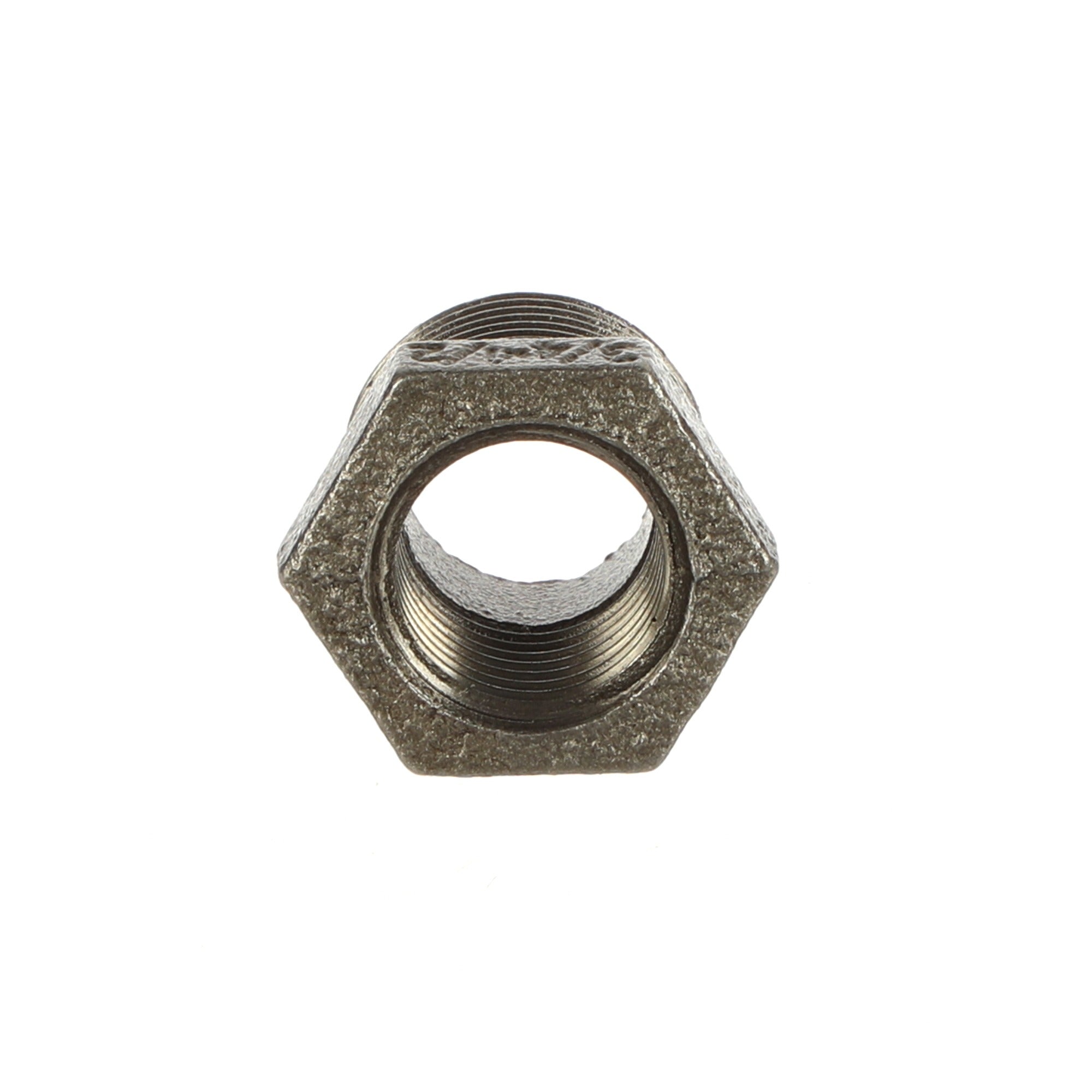 3/4 inch x 1/2 inch Black Iron Reducing Bush - BSP Gas Pipe Fitting for Commercial Catering