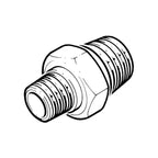 3/4 inch x 1/2 inch Black Iron Hexagon Reducing Nipple - BSP Gas Pipe Fitting for Commercial Catering