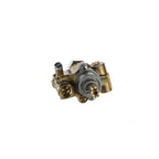 A small brass and silver metal mechanical part, likely a pump or valve assembly, shown on a plain white background.
