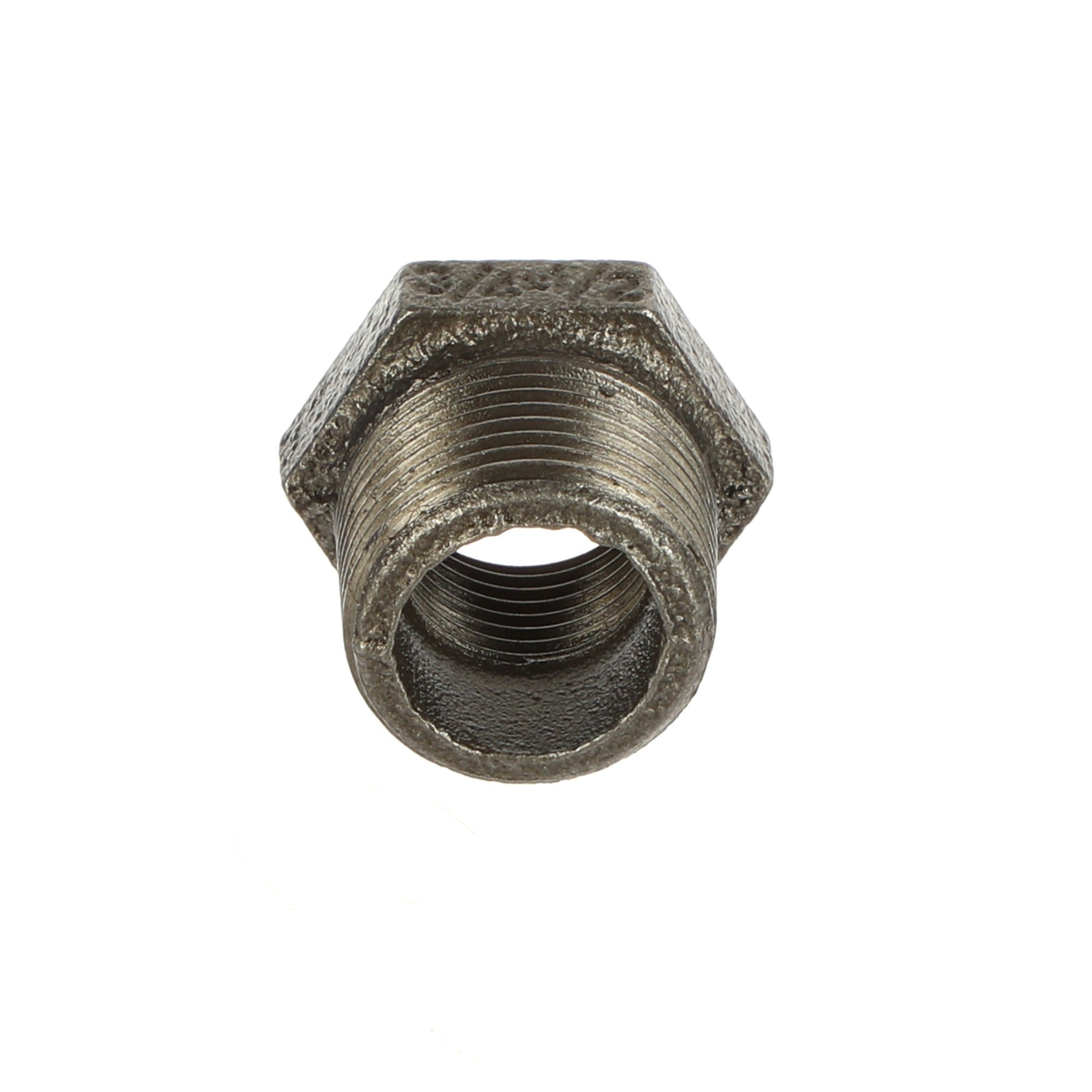 3/4 inch x 1/2 inch Black Iron Reducing Bush - BSP Gas Pipe Fitting for Commercial Catering