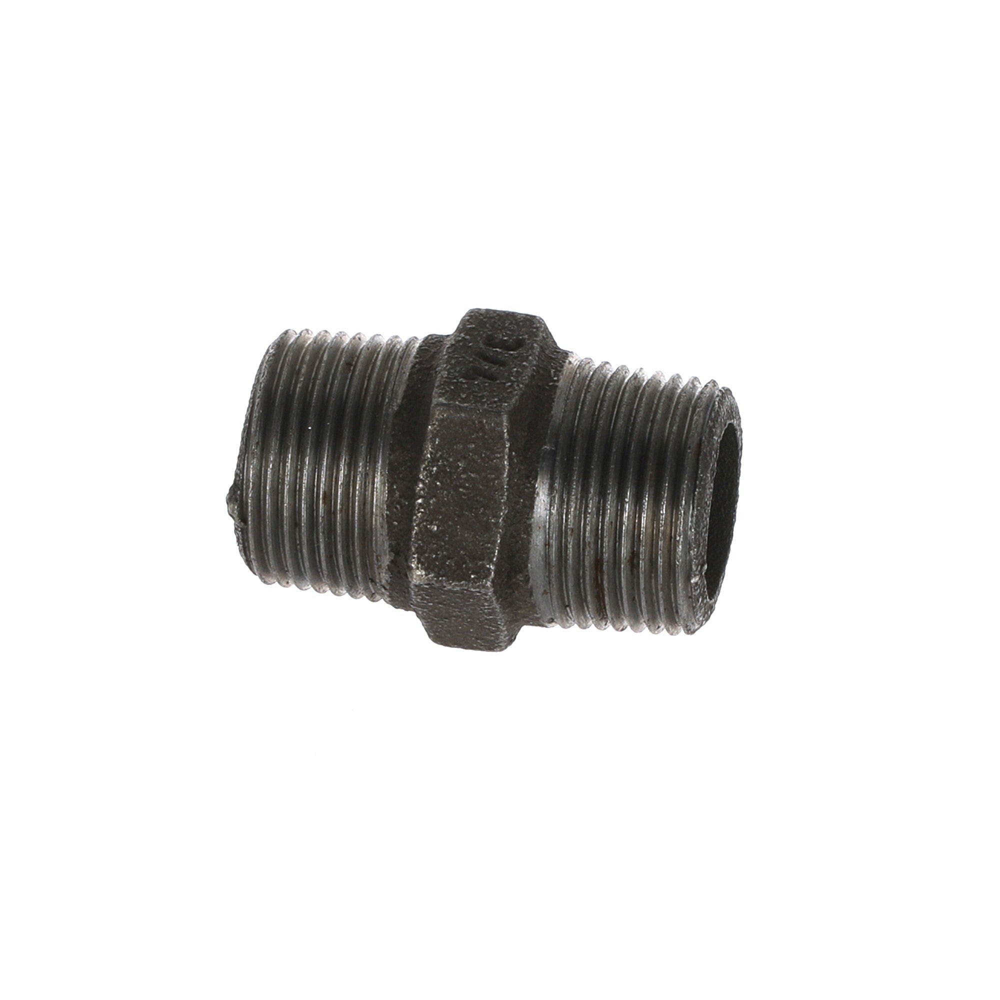 3/4 inch Black Iron Hexagonal Nipple - BSP Gas Pipe Fitting for Commercial Catering