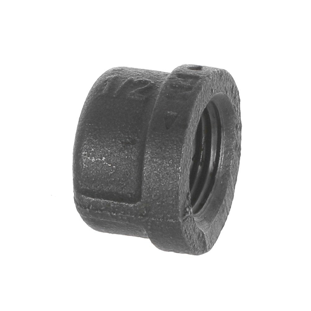 1/2 inch Black Iron Female Plug Cap - BSP Gas Pipe Fitting for Commercial Catering