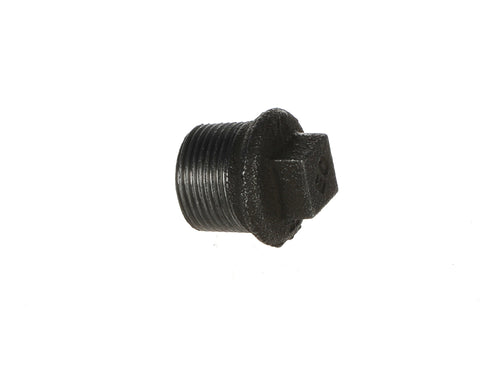 3/4 inch Black Iron Male Plug - BSP Gas Pipe Fitting for Commercial Catering