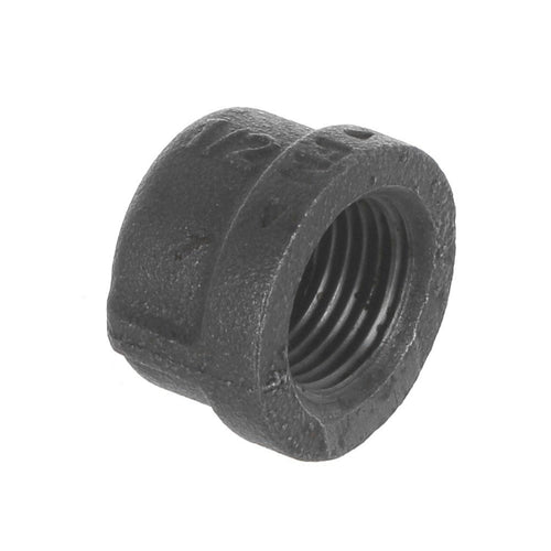 1/2 inch Black Iron Female Plug Cap - BSP Gas Pipe Fitting for Commercial Catering